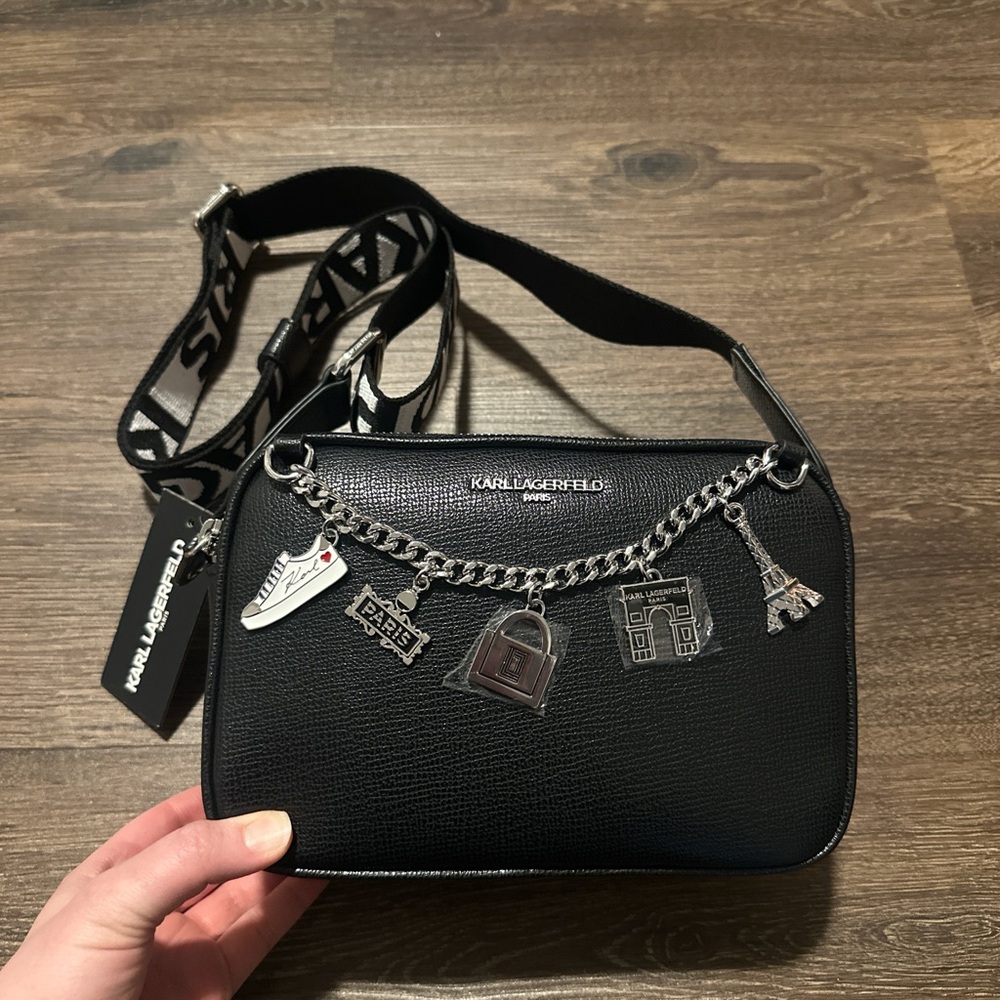 NWT KARL LAGERFELD CHARM CROSSBODY